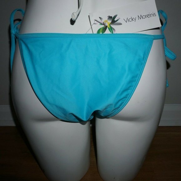 Vicky Moreinis Turquoise Tie Side Pant size M is NWT - Picture 3 of 5